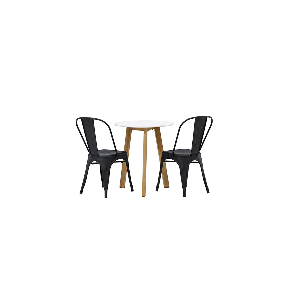 Matgrupp Venture Home Leonora Ø65 cm med 2 st Tempe stolar