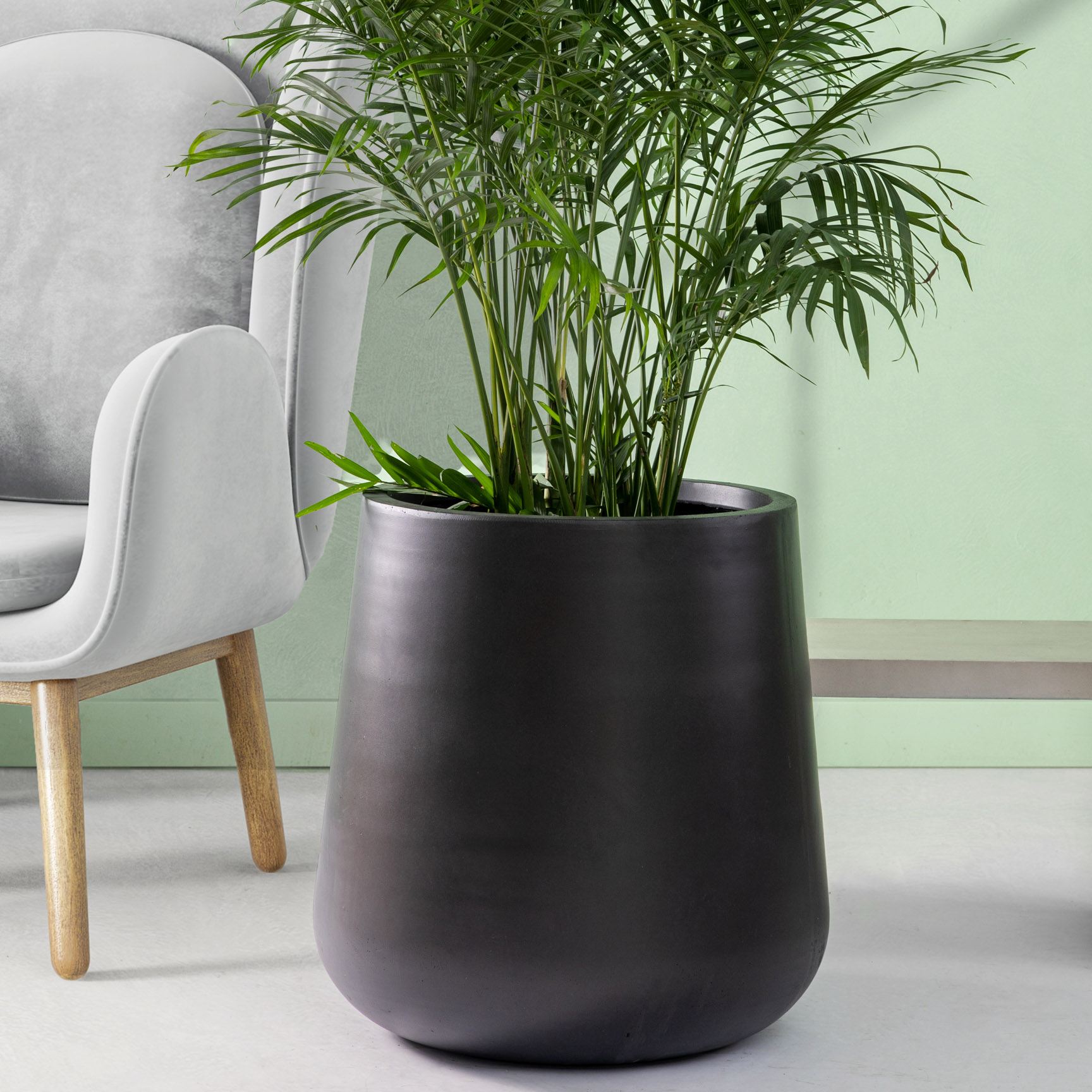 Kruka Lyfco Rund & Svart