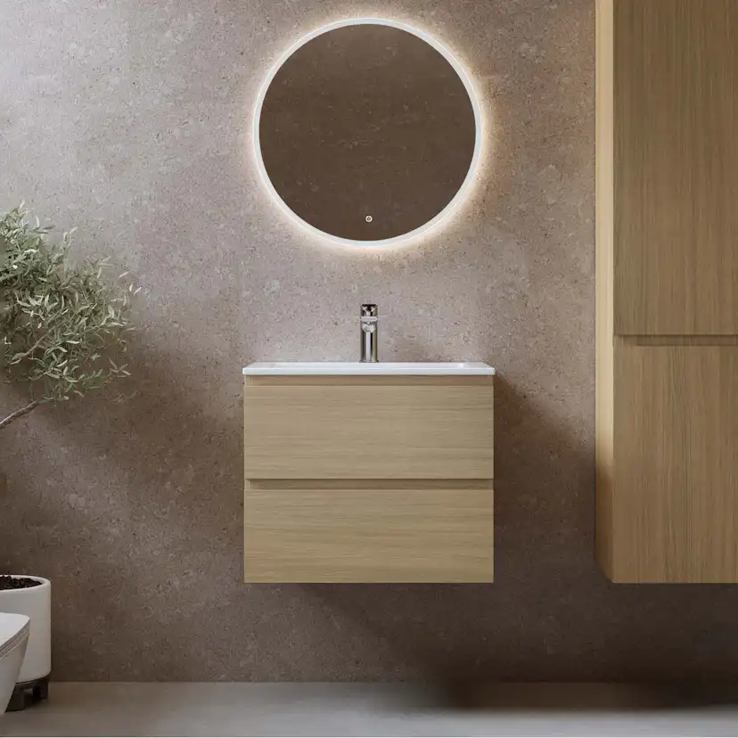 Tvättställsskåp Bathlife Eufori med Tvättställ och Spegel Skina