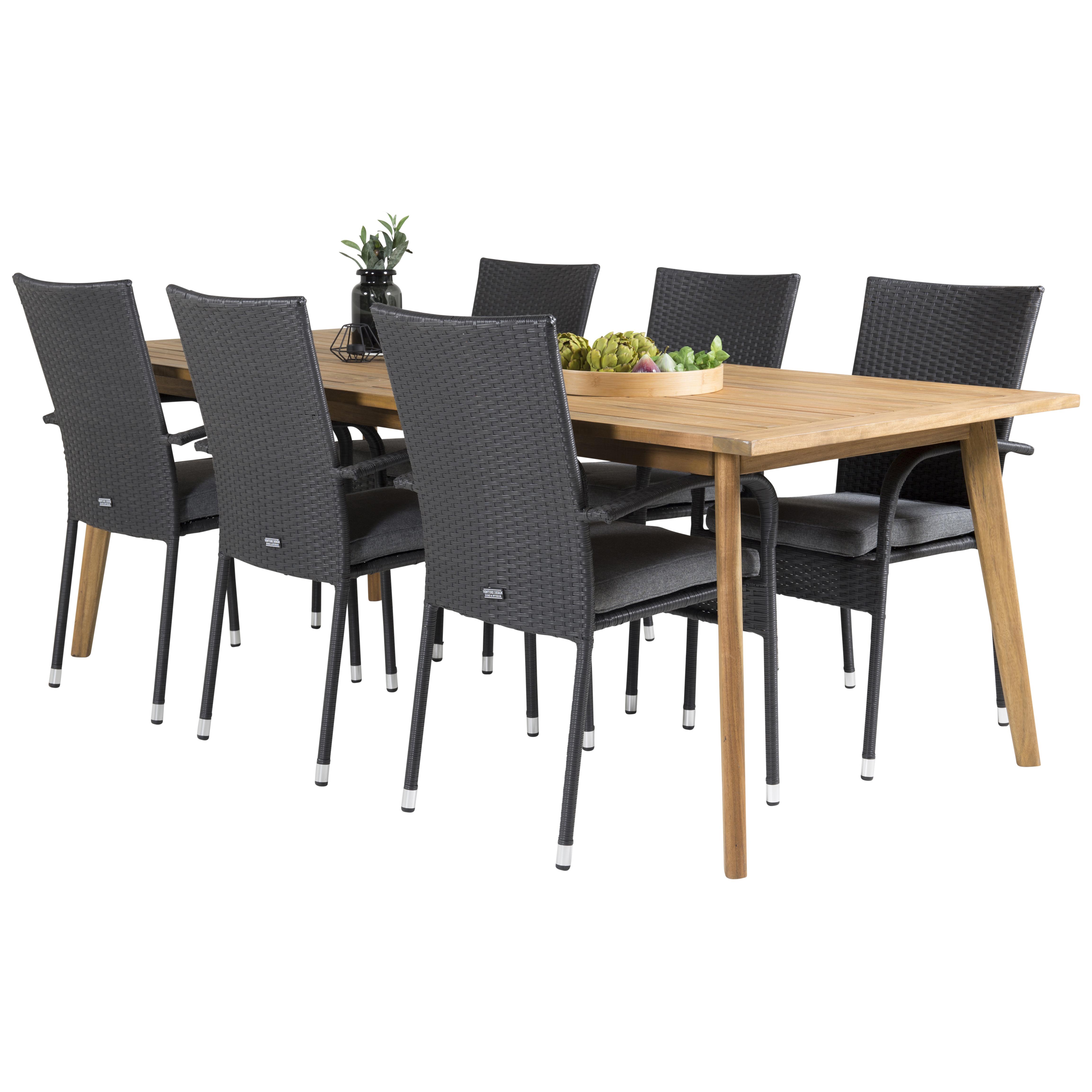 Matgrupp Venture Home Caisa 220 med 6 Asta Stolar