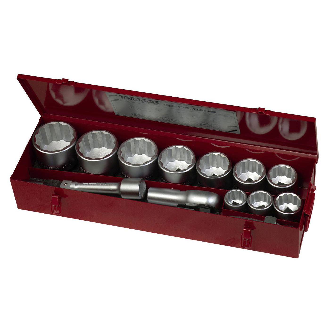 Hylsnyckelsats med 1 fyrkantsfäste Teng Tools M1115MM