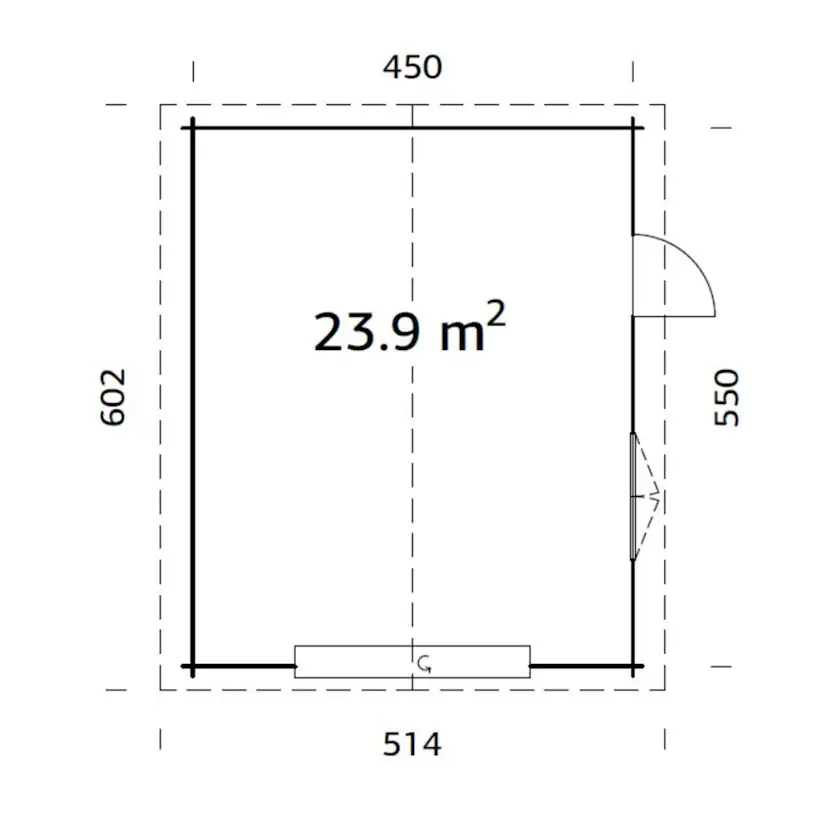 Garage Palmako Roger 23,9 m2 med Takskjutport