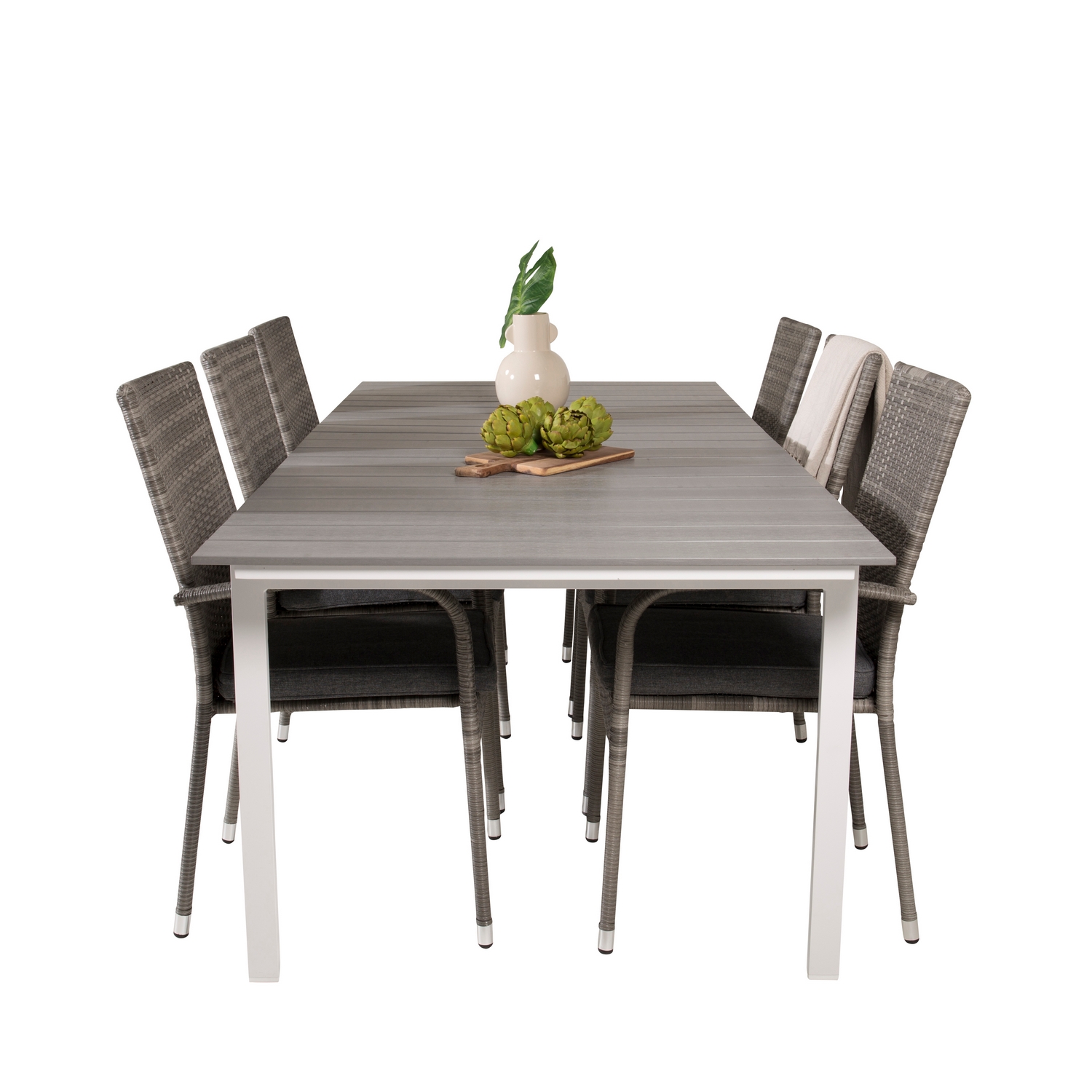 Levels Dining Table 224/324*100 - White Alu / Grey Aintwood Vit/Grå