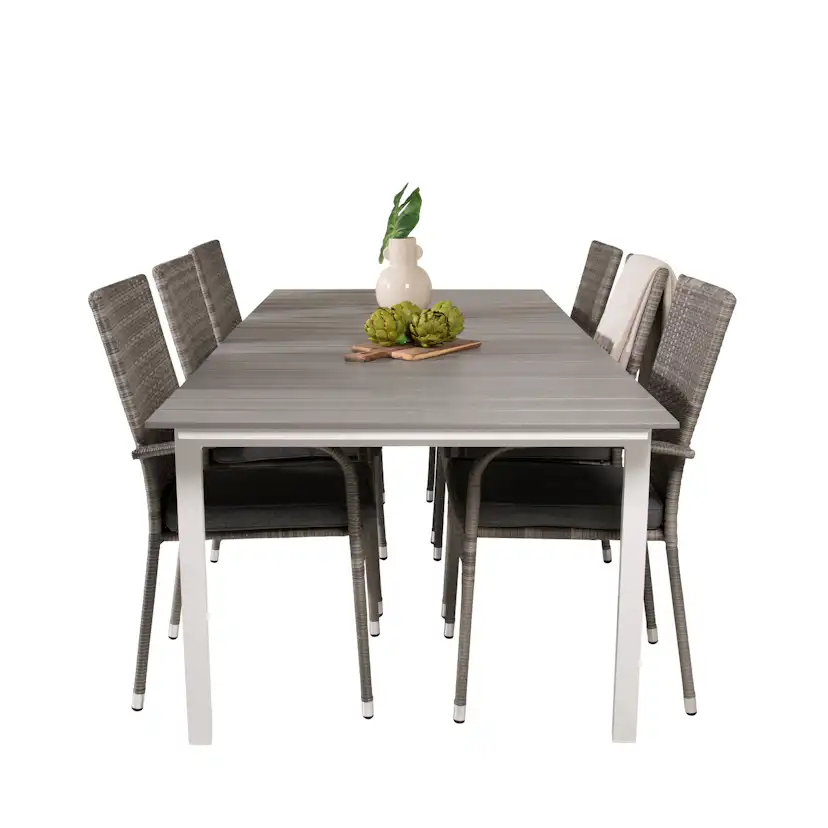 Levels Dining Table 224/324*100 - White Alu / Grey Aintwood Vit/Grå