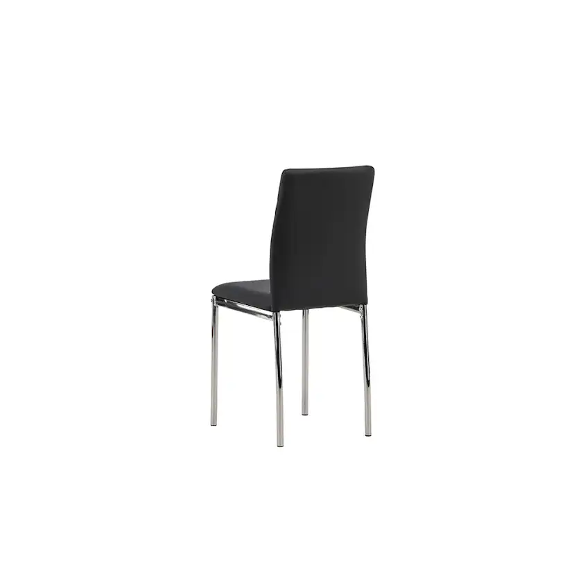 Matstol Venture Home Lily Svart Stol med Kromade Stålben 2 st