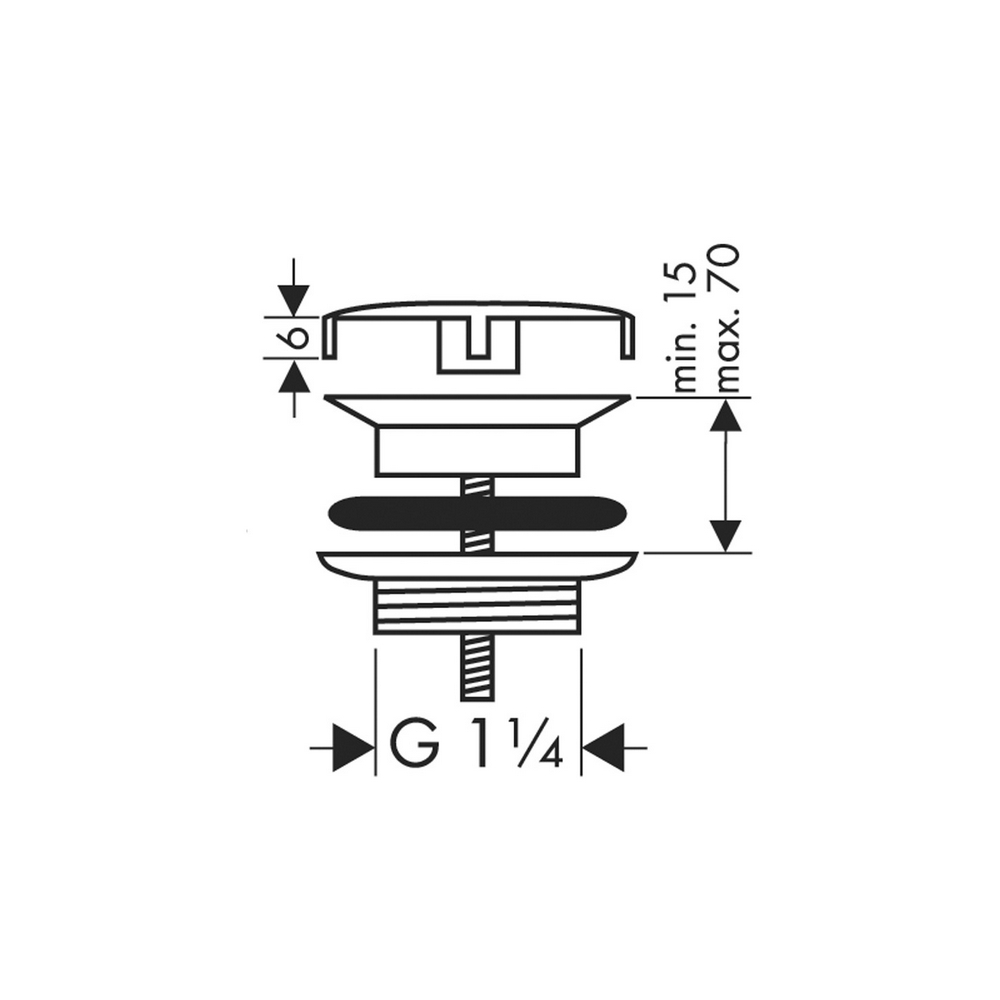 HG bottenventil 5/4" i silform, krom Krom