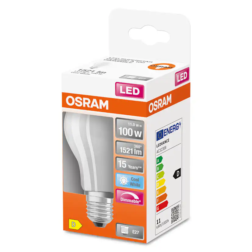 LED-Lampa Osram Normal (100) E27 Dim Matt 840 Cl A