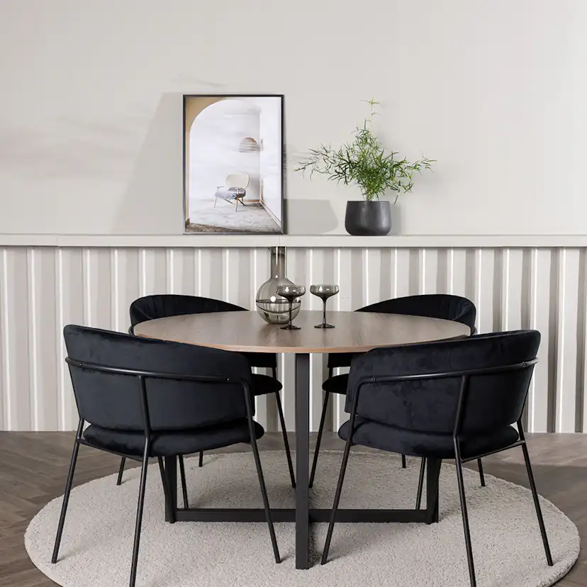 Matgrupp Venture Home Durango Ø120 cm med 4 st Selma stolar