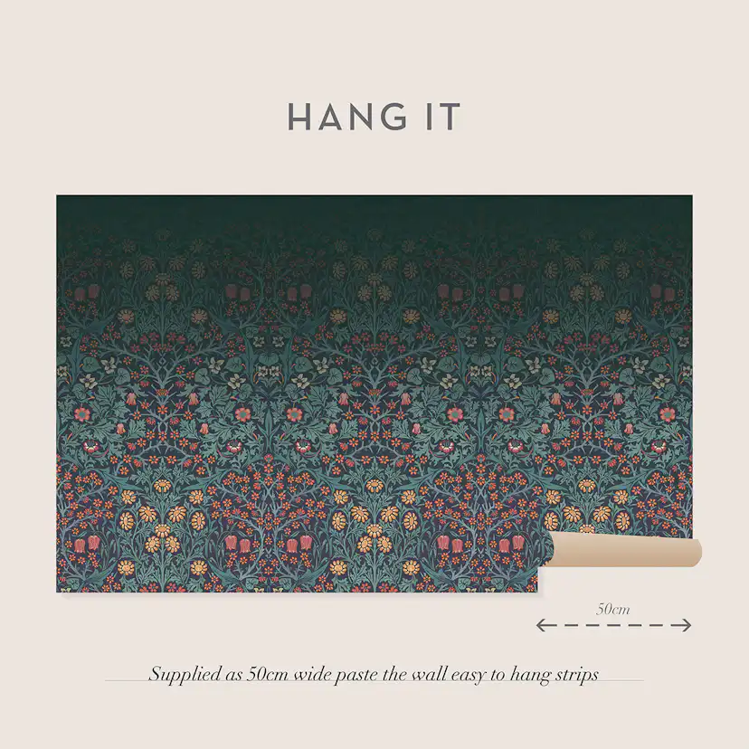 Fototapet William Morris At Home Blackthorn Navy