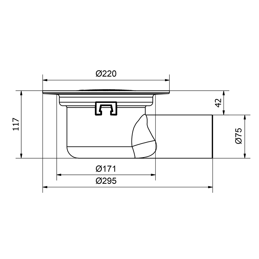 Golvbrunn Purus S/50L MA 75 E Sida