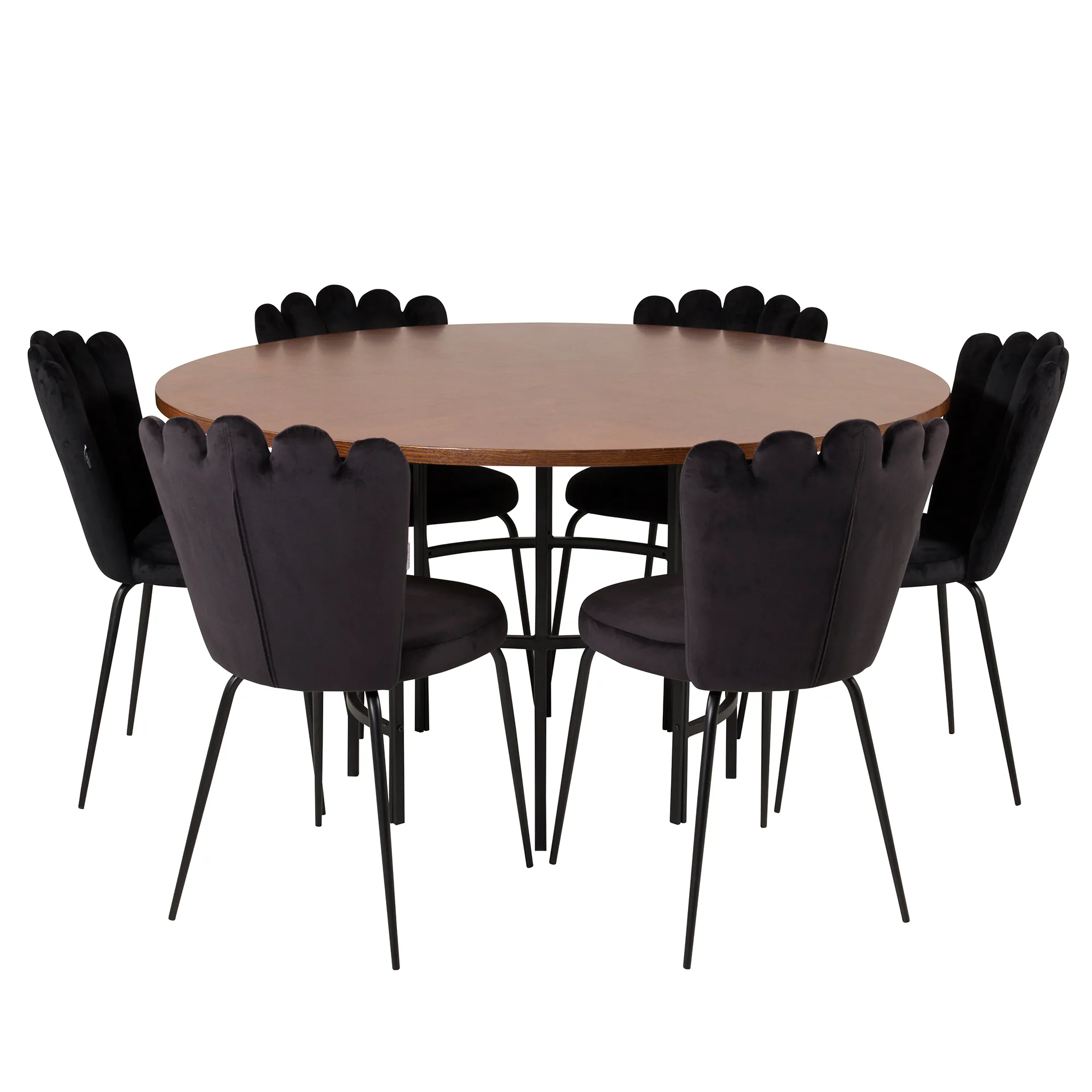 Matgrupp furniture/fashion Copenhagen med 6 Svarta Limhamn Light Stolar