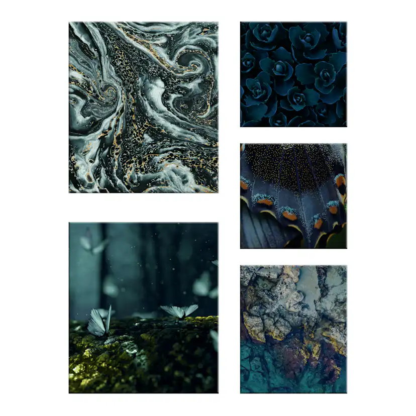 Canvastavla Art For The Home Set av 5 Classic Chique Mystisk 80x60cm