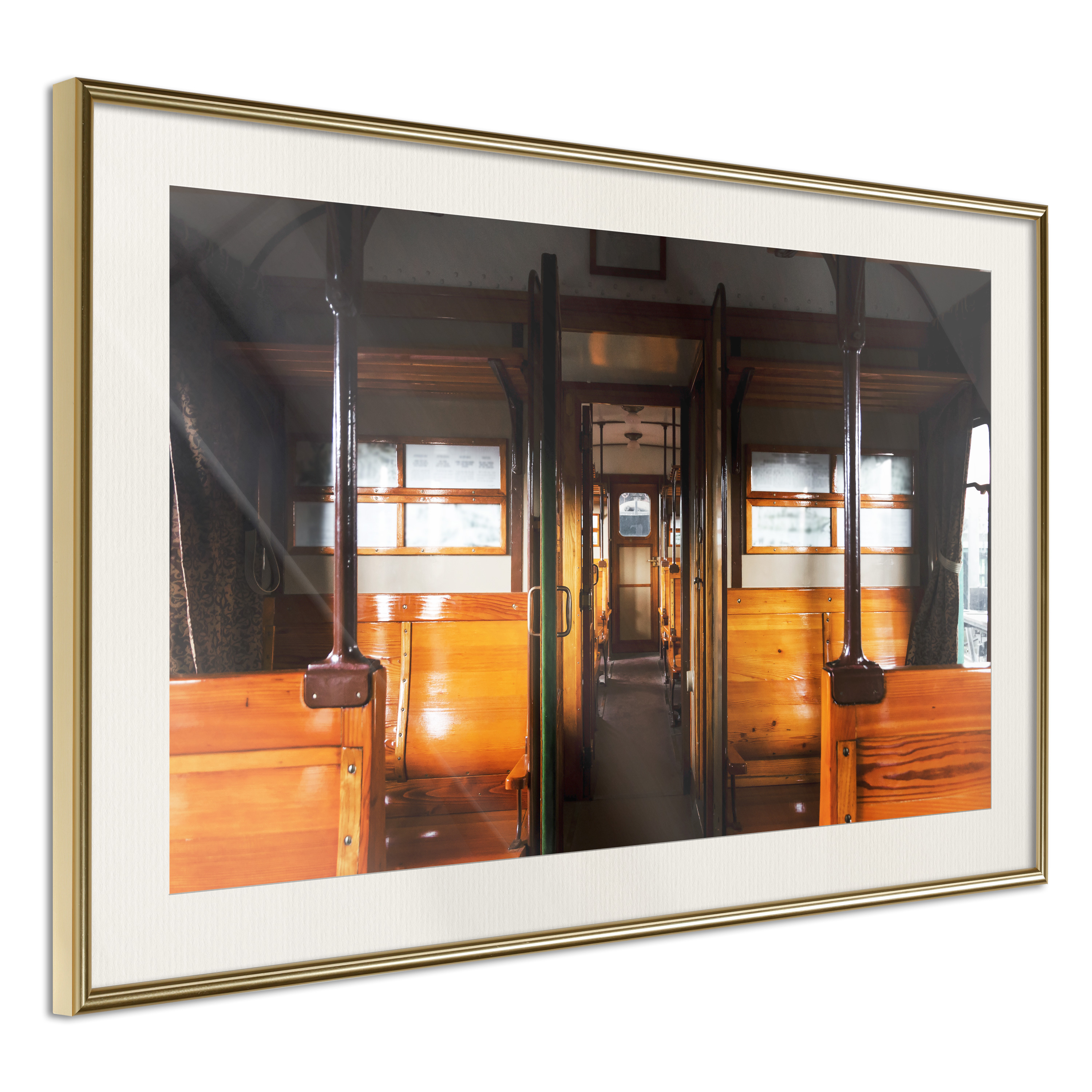 Affisch - Long Journey [Poster] 60x40 Guld ram med passepartout, 60x40 cm