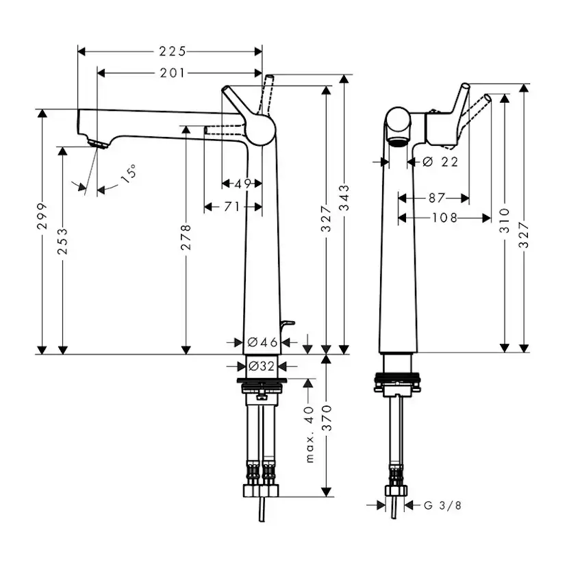 Tvättställsblandare Hansgrohe Talis S 250