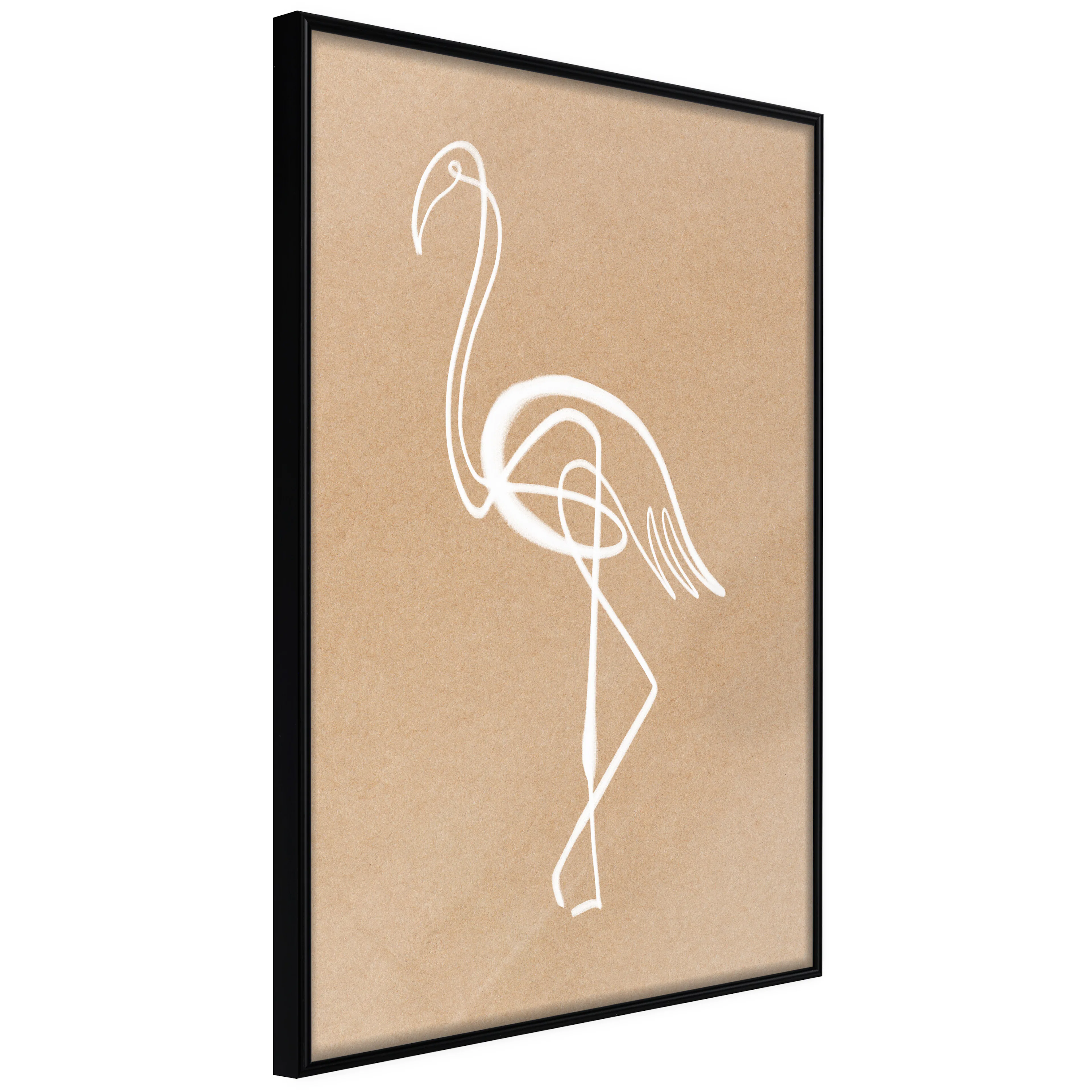 Affisch - White Flamingo [Poster] 40x60 Svart ram, 40x60 cm