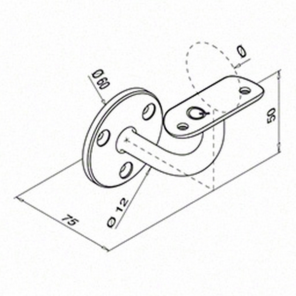 Väggfäste Herrljunga Ledstångsfabrik 0112-P för Utomhusbruk