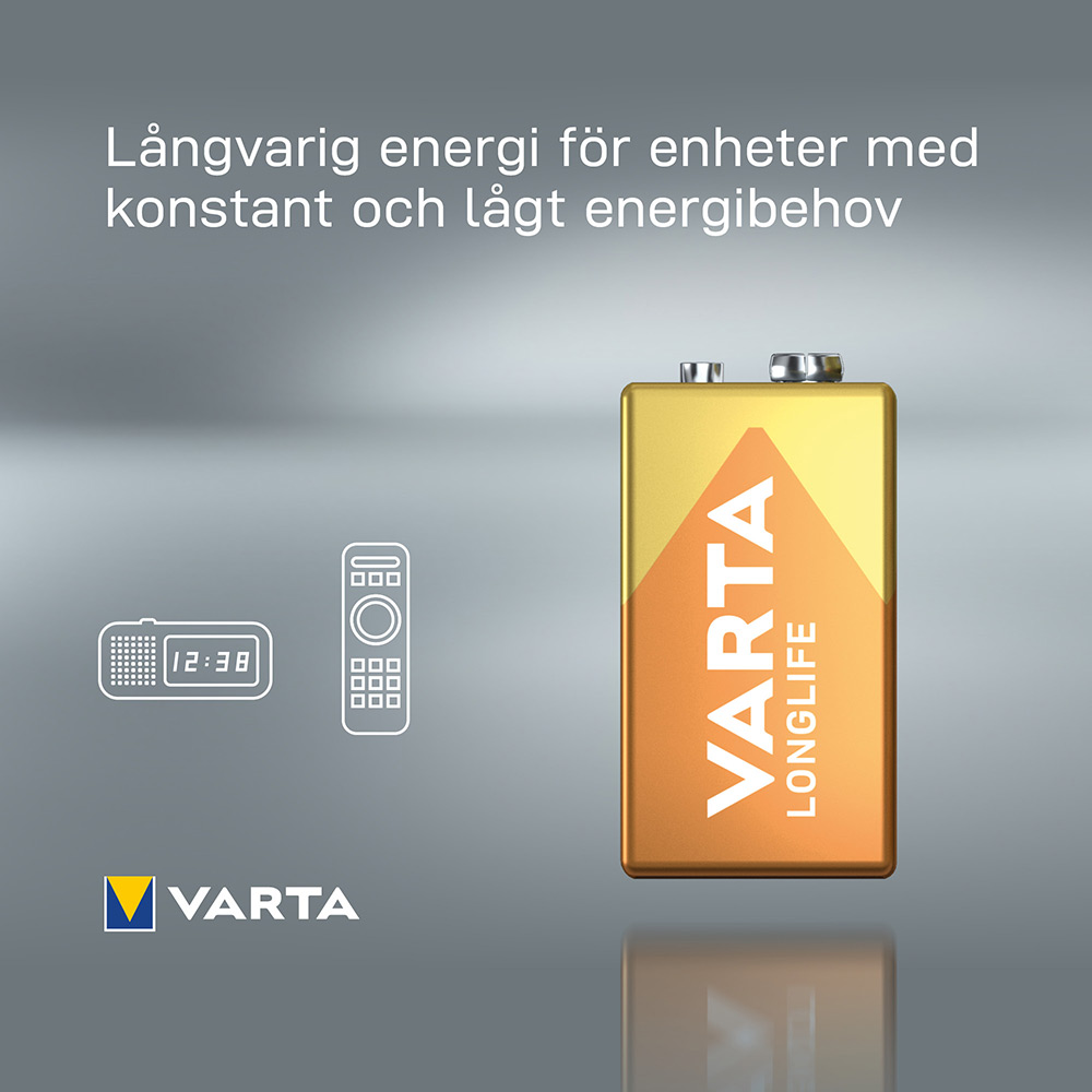 Batteri VARTA Alkaliska Longlife 9V 1-Pack