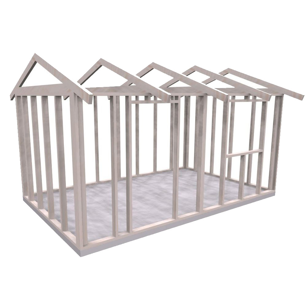 Friggebodsstomme Byggstommar 19 grader 4800x3000 mm Färdiga Sektioner