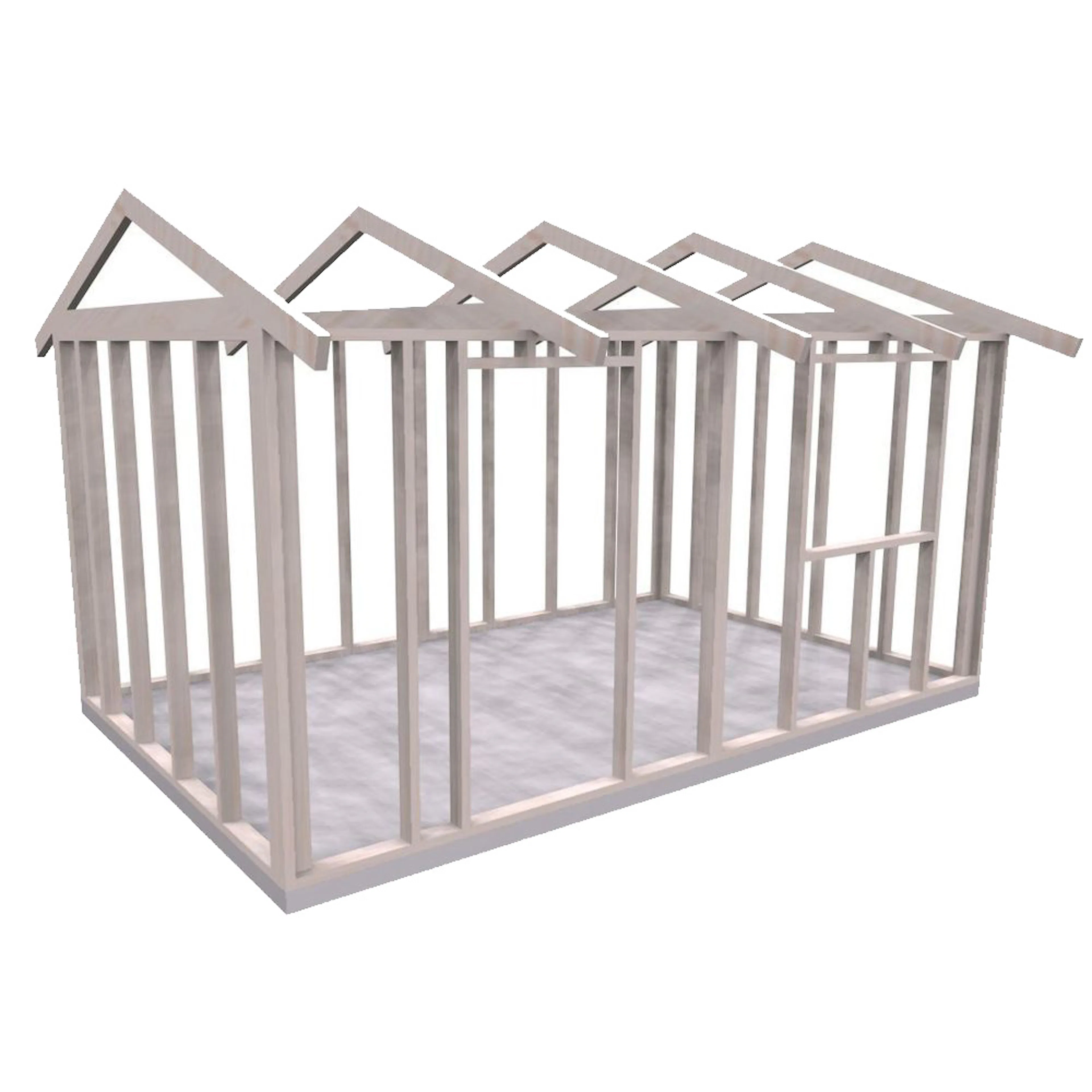 Friggebodsstomme Byggstommar 19 grader 4800x3000 mm Färdiga Sektioner