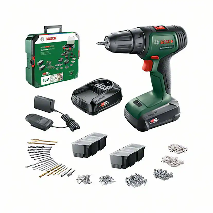 Borrskruvdragare Bosch Power Tools 18V med Batteri, Laddare & Tillbehörspaket