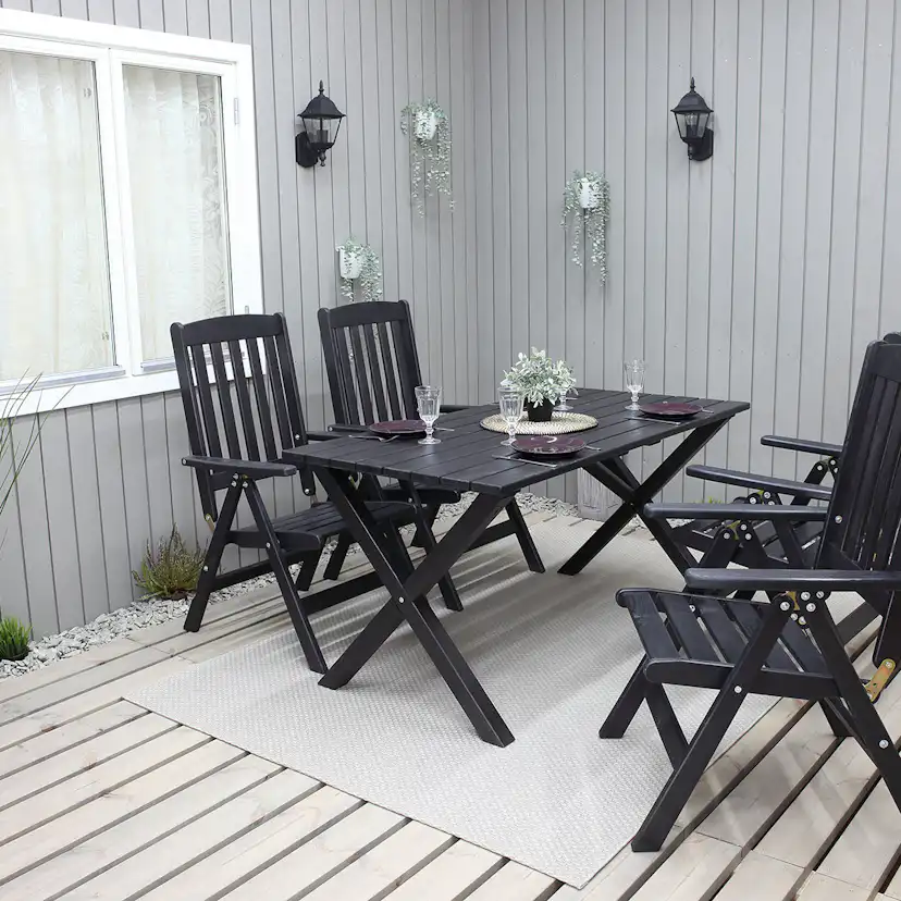 Trädgårdsmöbel Baltic Garden Olivia Svart 4-sits