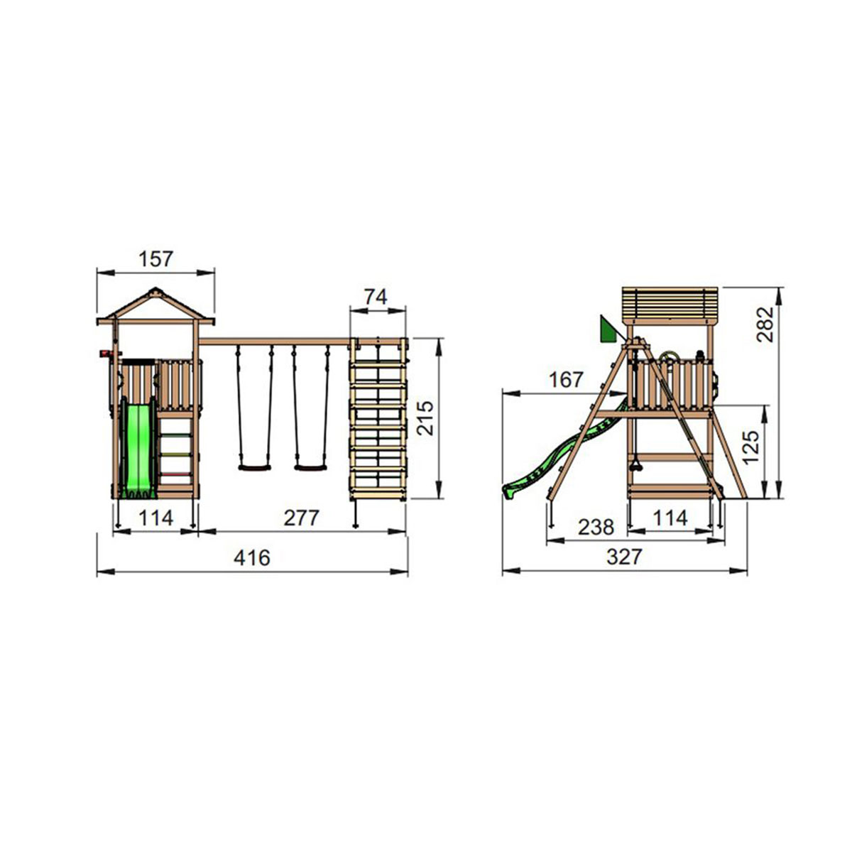Lektorn Jungle Gym Home Komplett Inkl Climb Modul X'tra och Rutschkana A