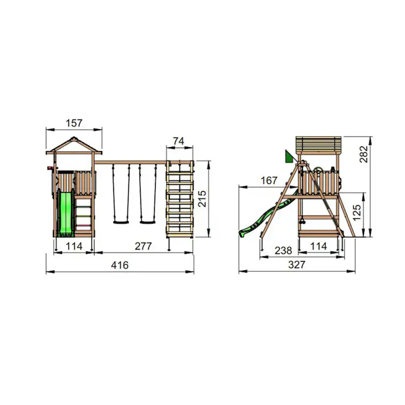 Lektorn Jungle Gym Home Komplett Inkl Climb Modul X'tra och Rutschkana A