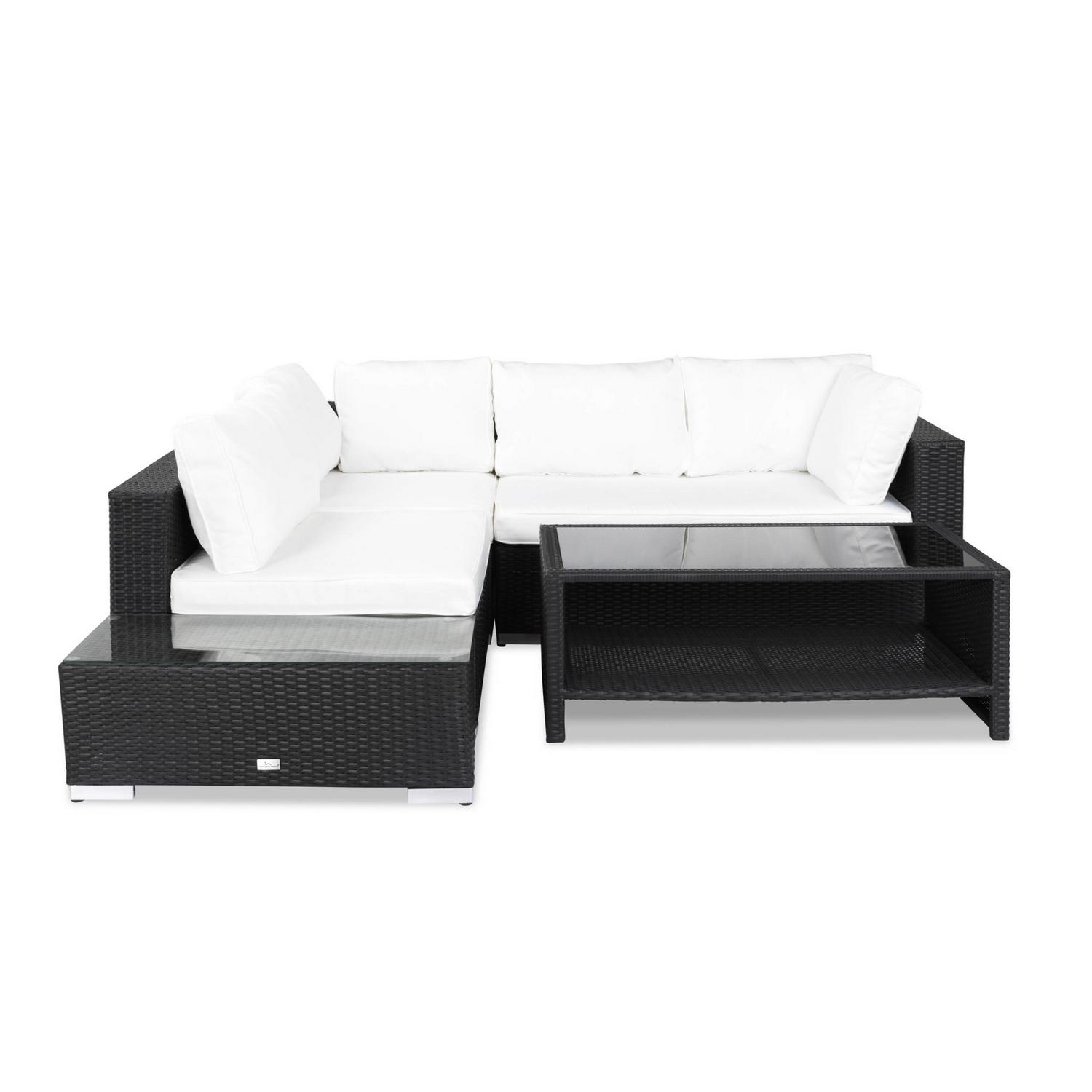 Loungegrupp Comfort Garden Bahamas 4-sits med Avslut och Bord med Hylla Utomhus