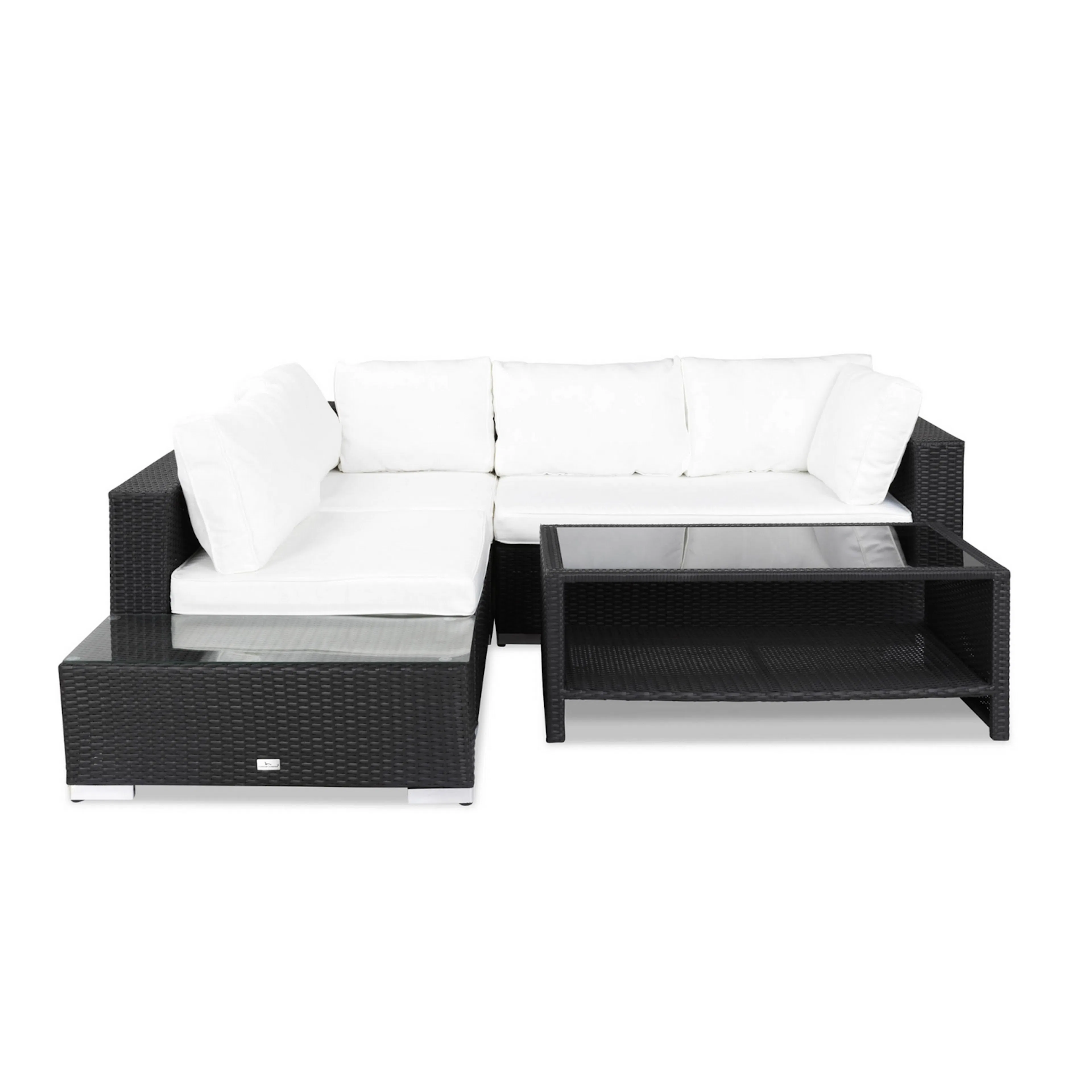 Loungegrupp Comfort Garden Bahamas 4-sits med Avslut och Bord med Hylla Utomhus