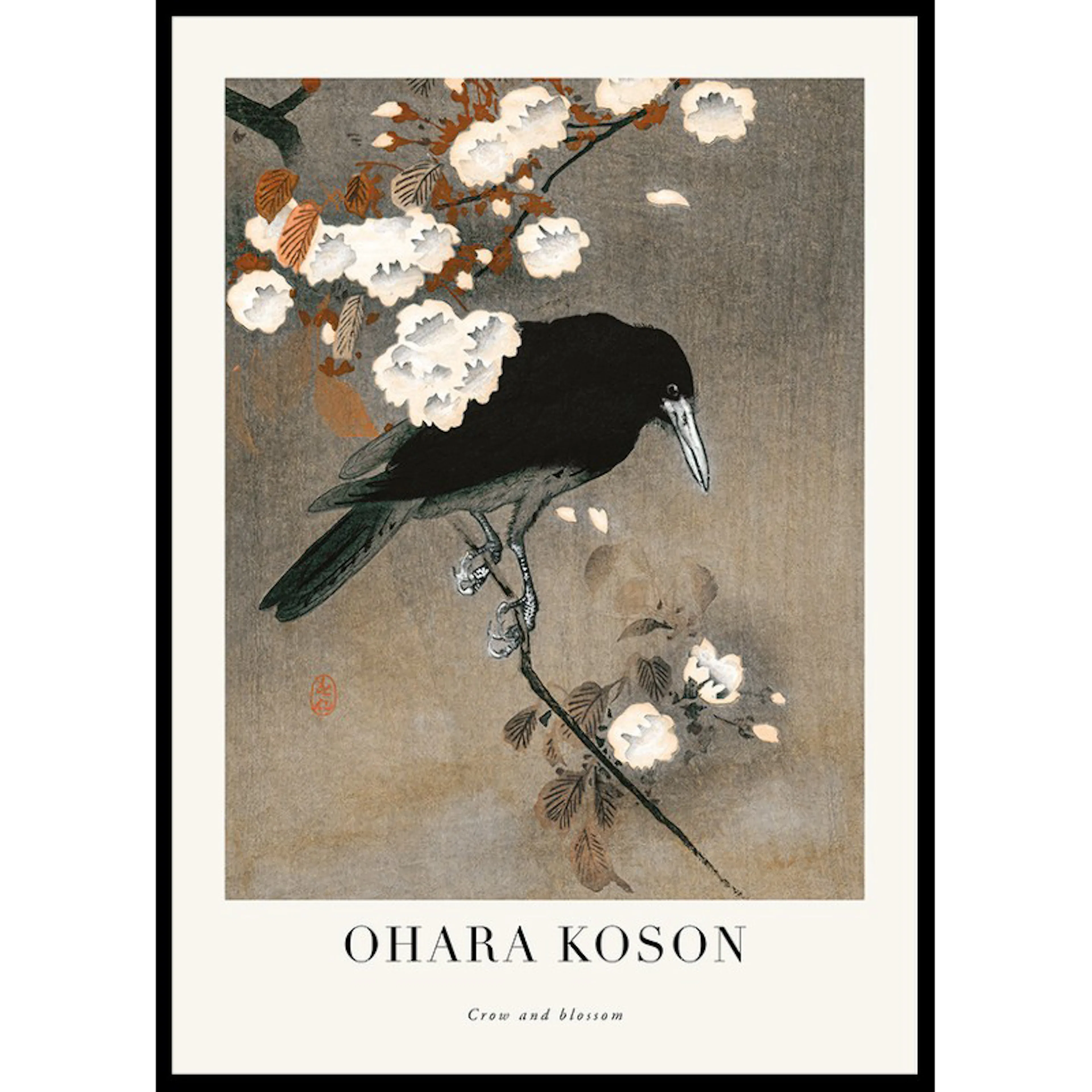 Poster Gallerix Crow And Blossom By Ohara Koson