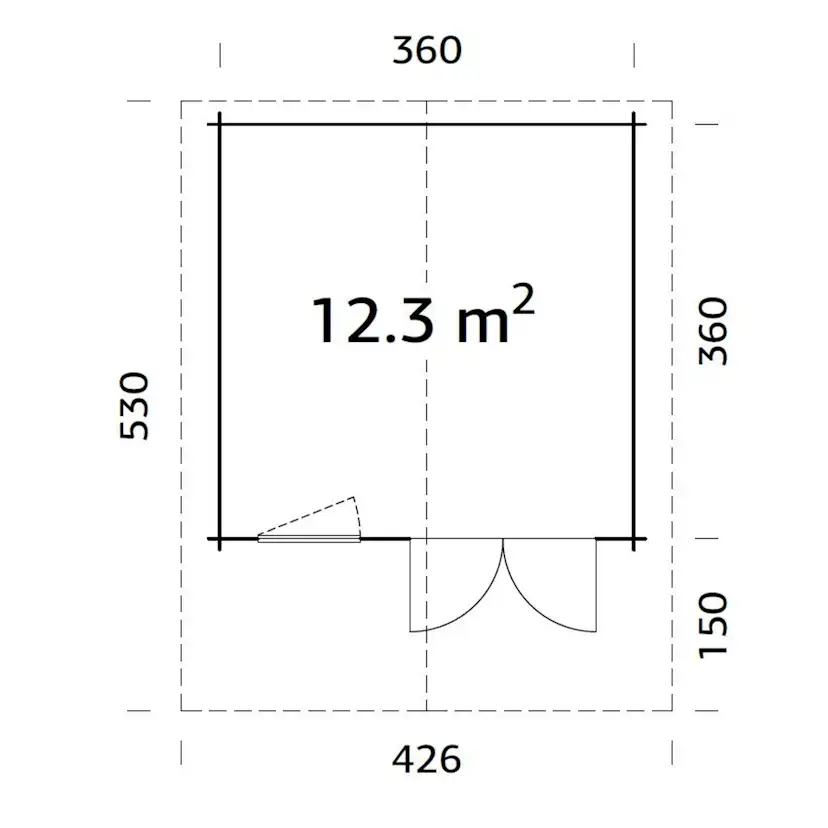 Stuga Palmako Sally 12,3 m2