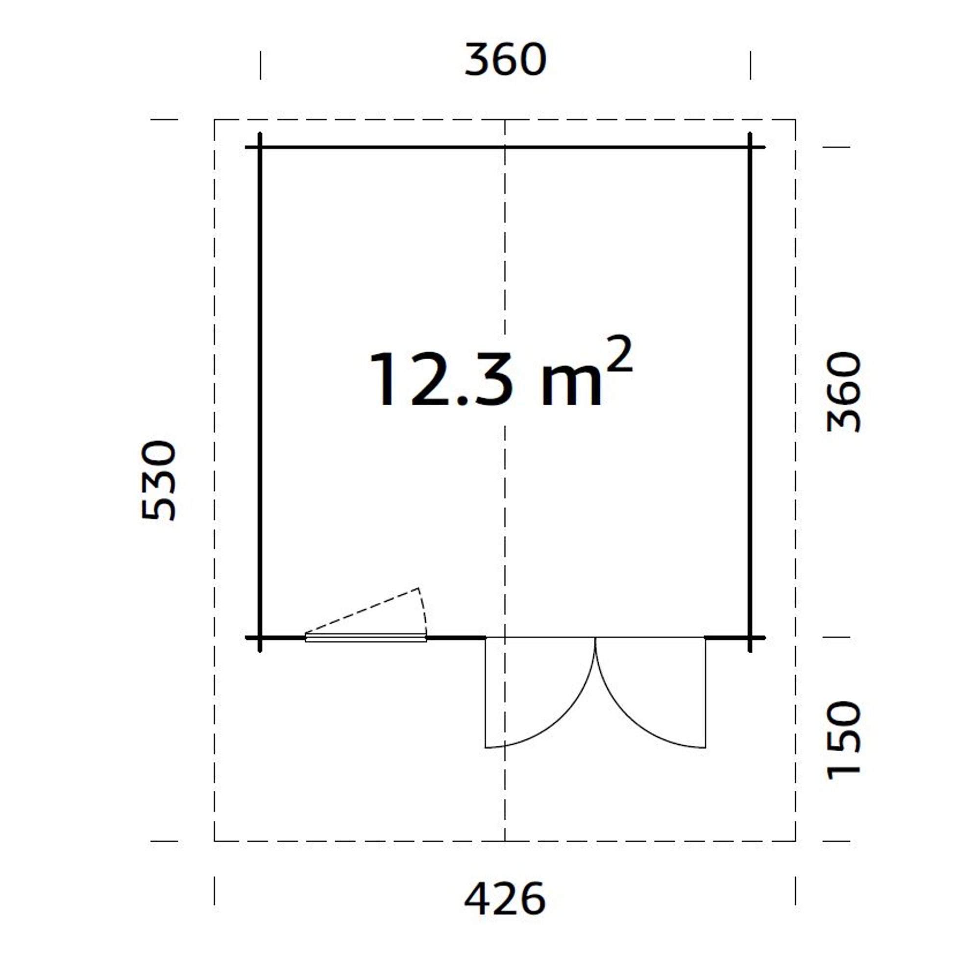 Stuga Sally 12,3 m2 Obehandlad