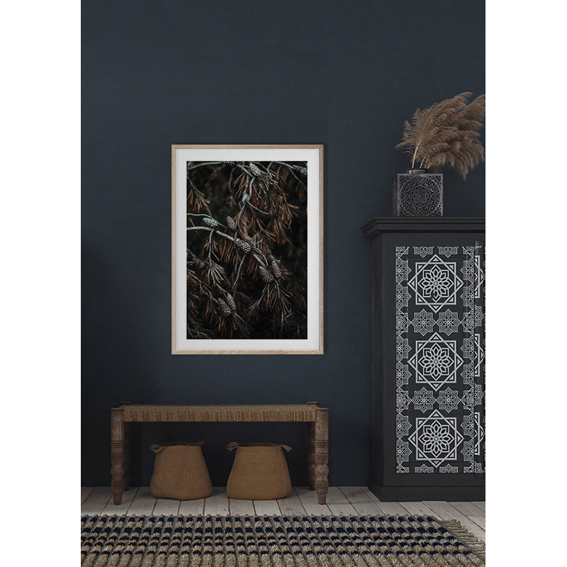 Poster Gallerix Tree Cones Dark