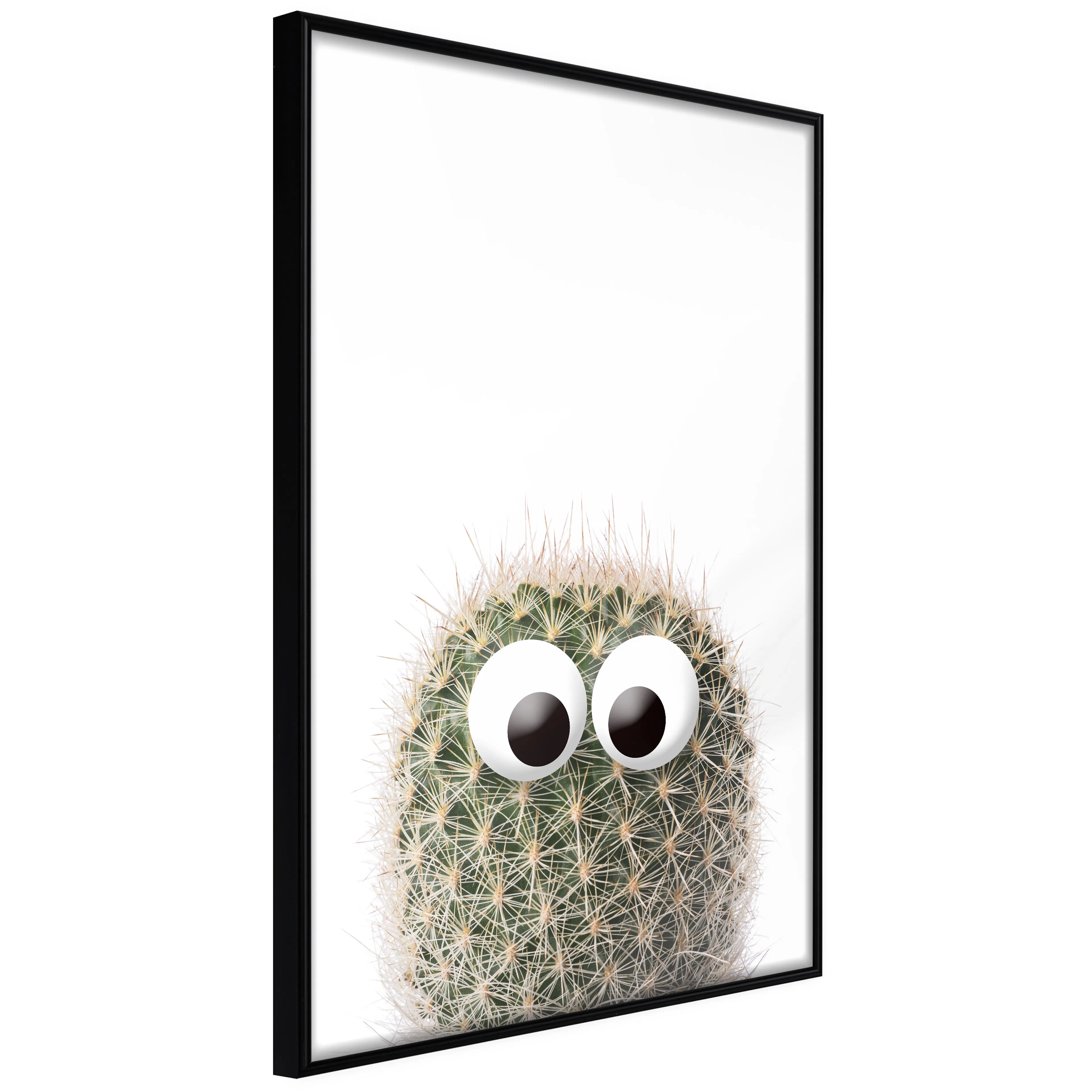 Affisch - Cactus With Eyes [Poster] 40x60 Svart ram, 40x60 cm