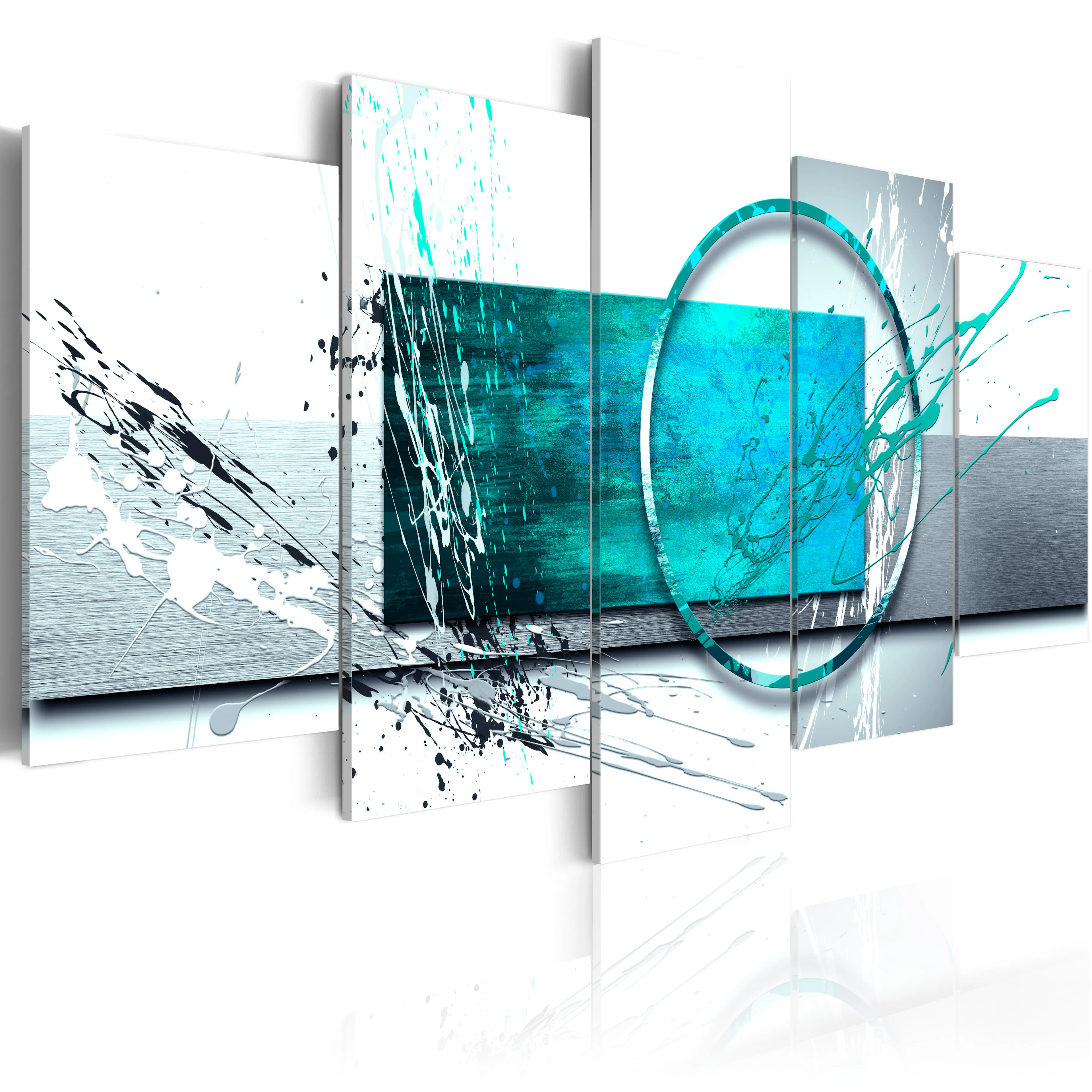 Foto på akryl - Turquoise Expression [Glass] 200x100 Mått: 200x100 cm
