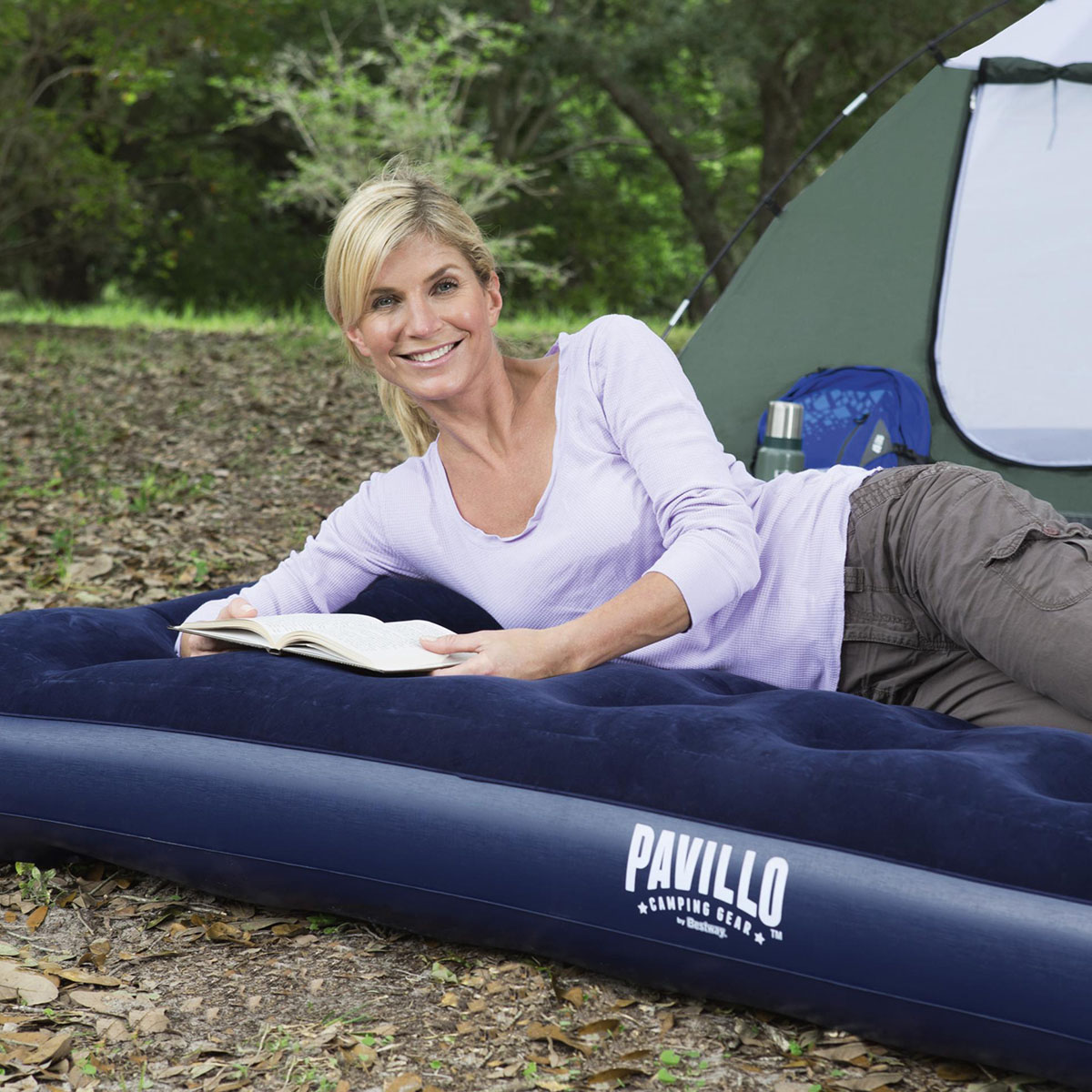 Uppblåsbar Madrass Bestway Pavillo Airbed Queen Med Inbyggd Fotpump