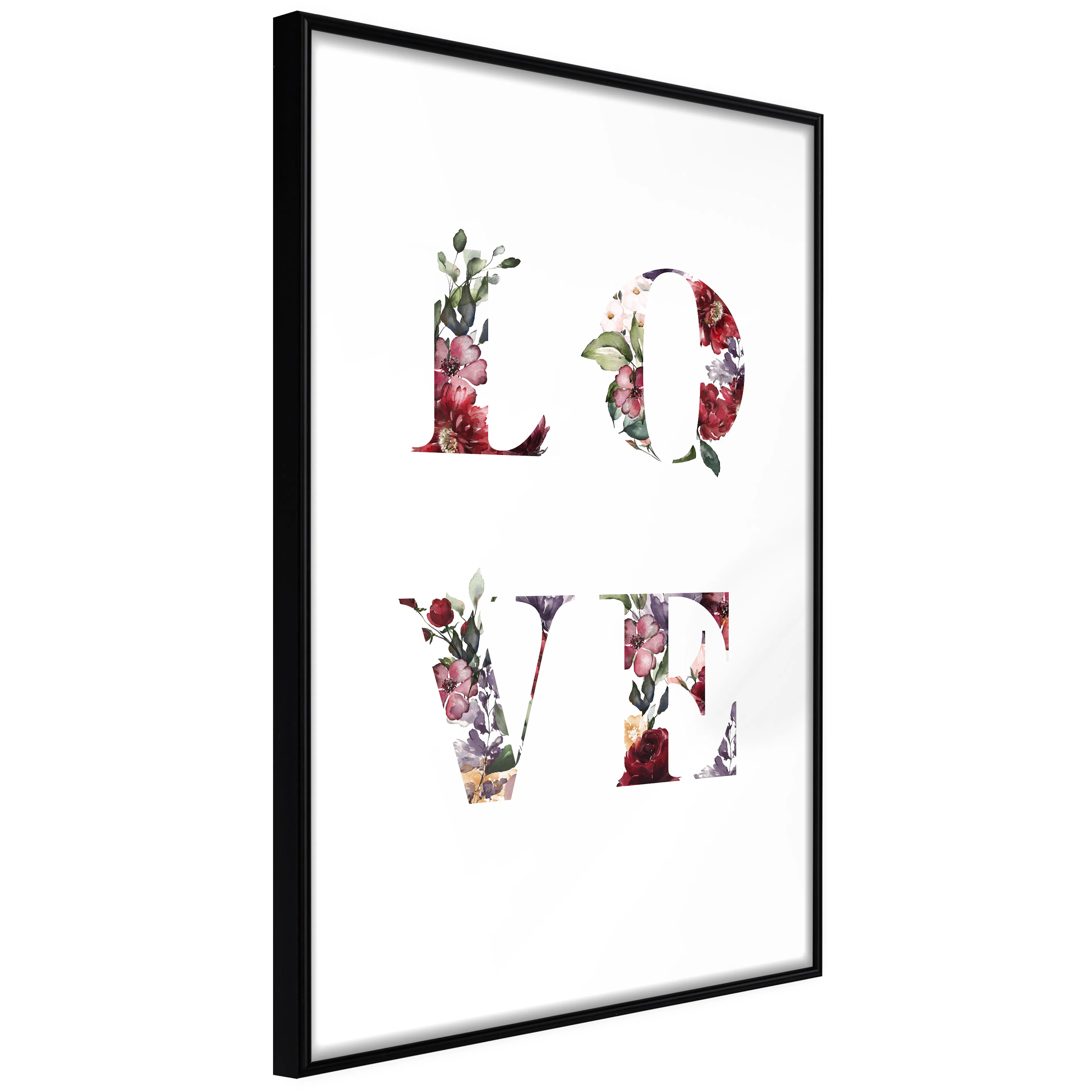 Affisch - Love in Flowers [Poster] 40x60 Svart ram, 40x60 cm