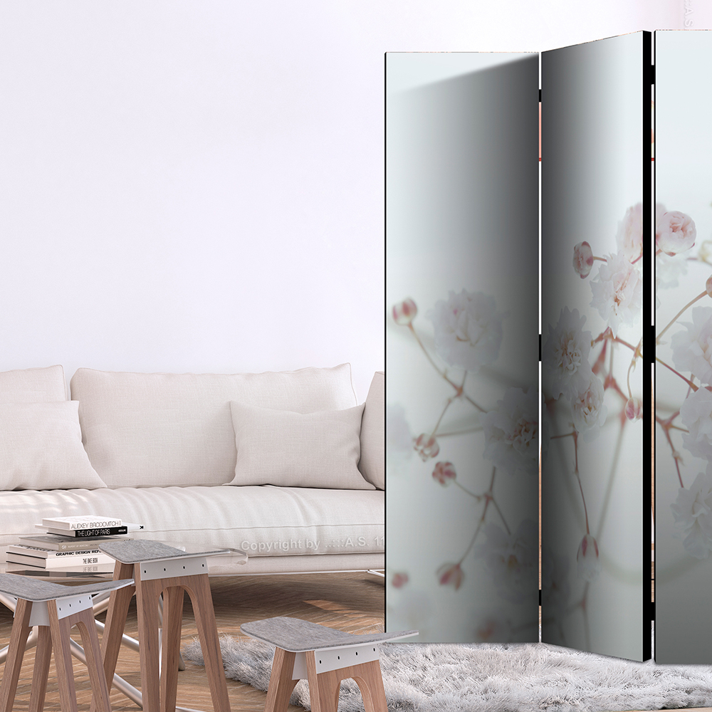 Rumsavdelare Skärmvägg Arkiio White Flowers 135x172 cm