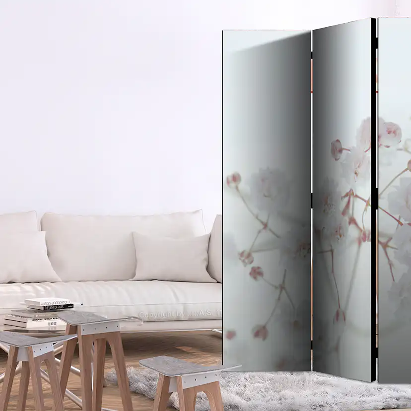 Rumsavdelare Skärmvägg Arkiio White Flowers 135x172 cm