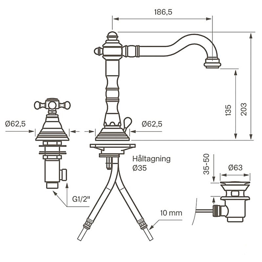 Tvättställsblandare Tapwell Classic FBLV 055