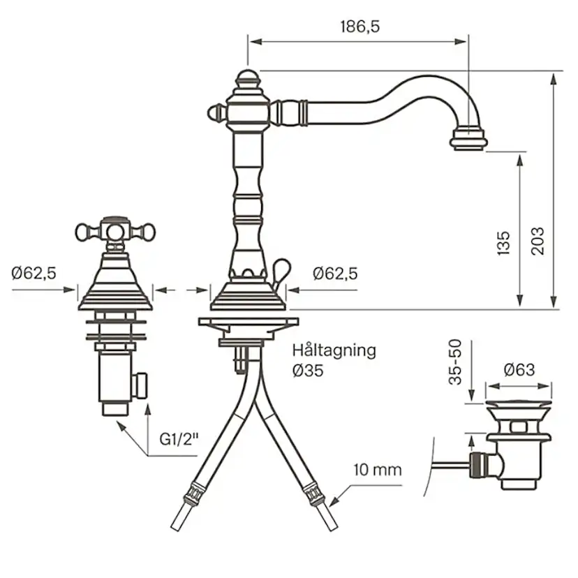 Tvättställsblandare Tapwell Classic FBLV 055