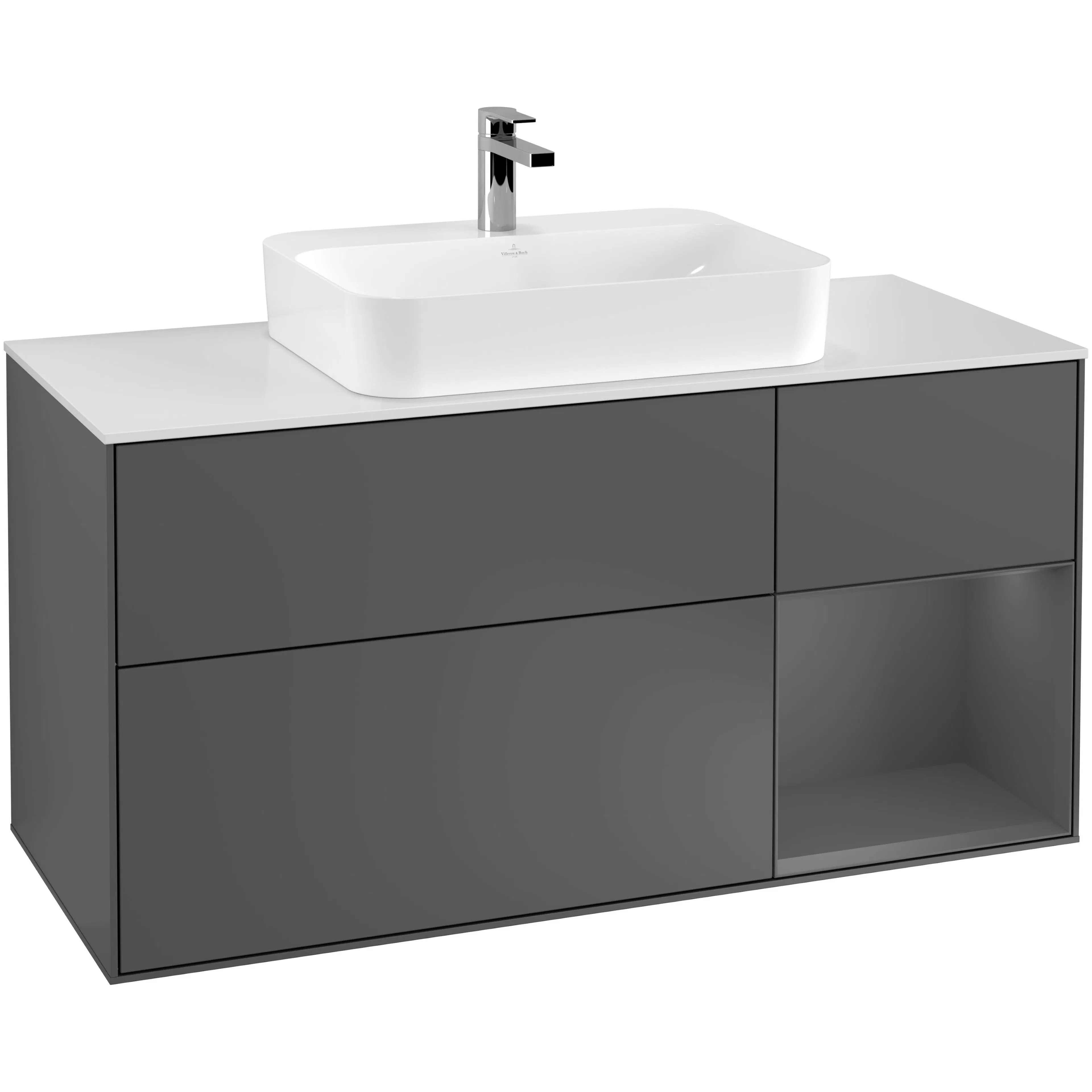 Tvättställsskåp Villeroy & Boch Finion med 3 Lådor Hylla och Bänkskiva för Ytmonterat Tvättställ