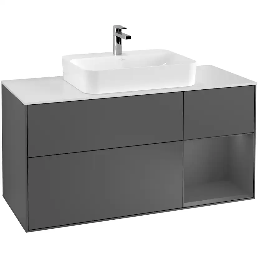 Tvättställsskåp Villeroy & Boch Finion med 3 Lådor Hylla och Bänkskiva för Ytmonterat Tvättställ