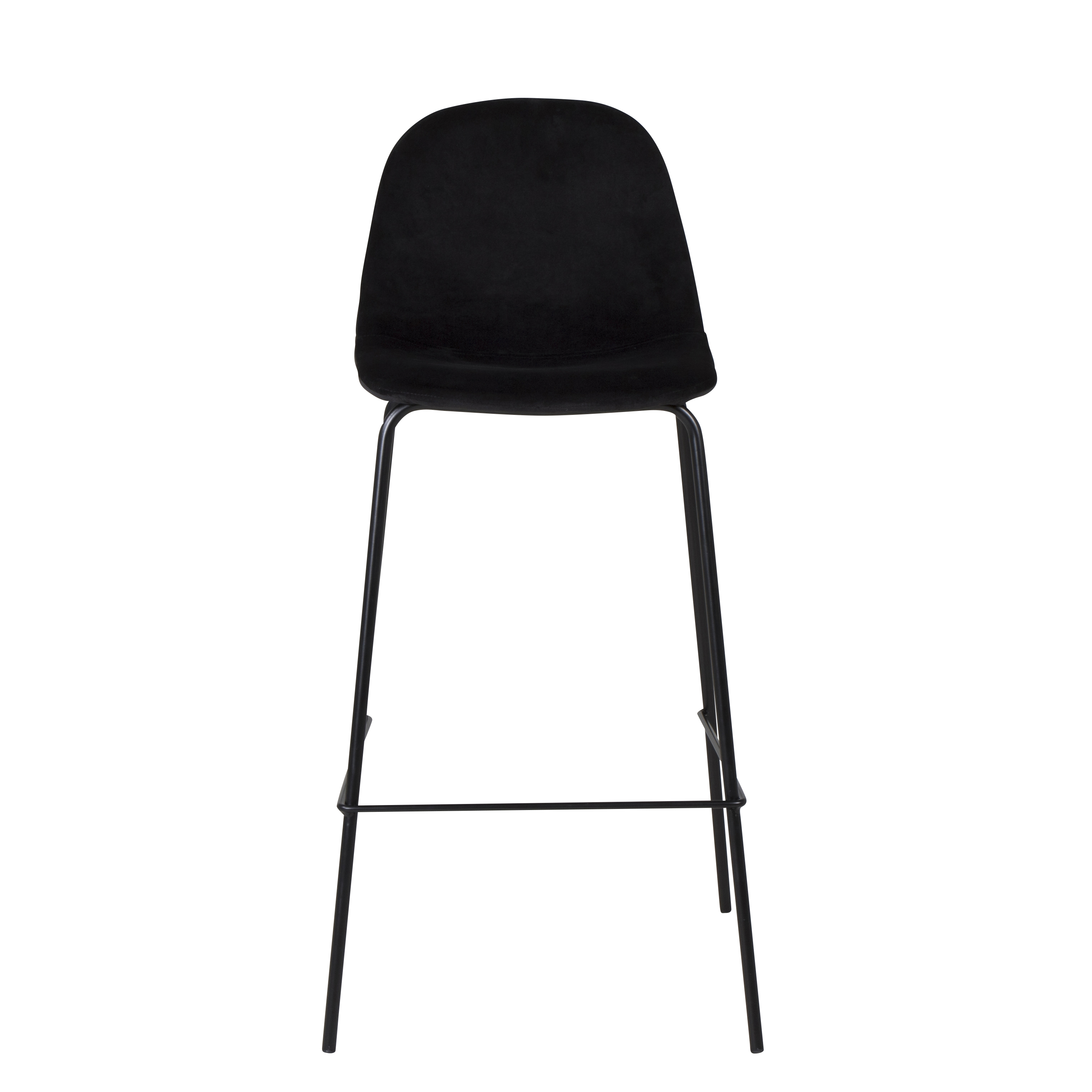Barstol Venture Home Polar Svart Sammet/Metall med Ryggstöd 2 st