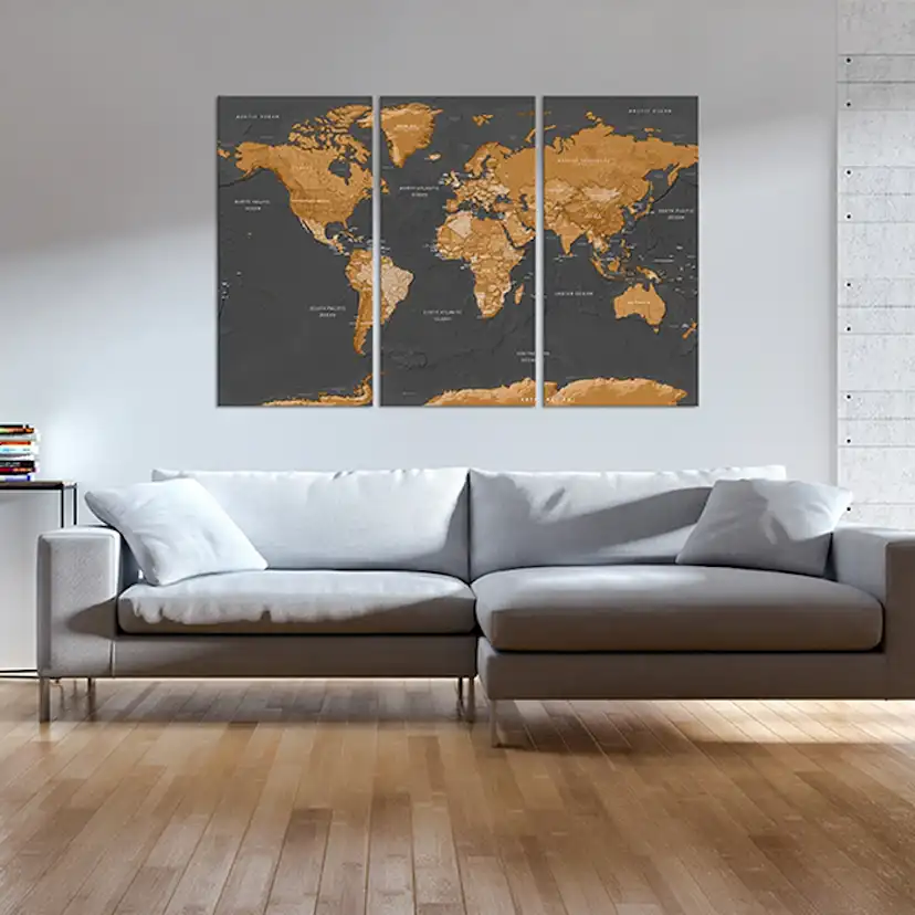 Tavla Arkiio World Map Modern Aesthetics