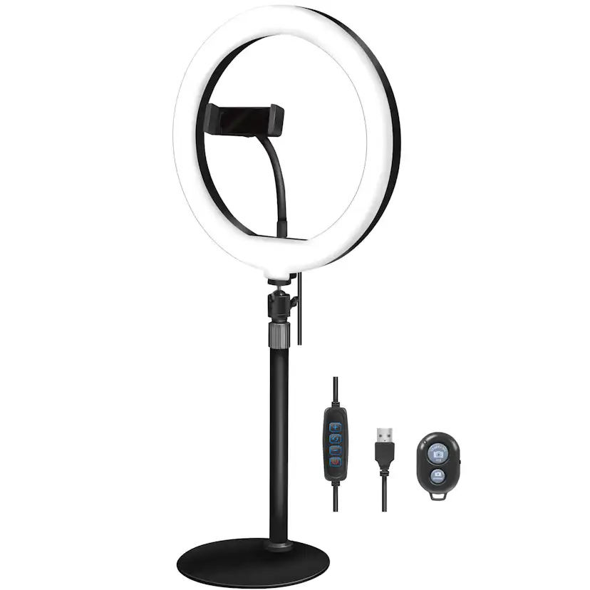 Ljusring LogiLink För Smartphone Ø25cm Med Bordsstativ