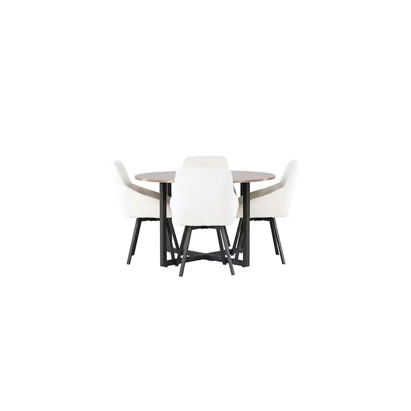 Matgrupp Venture Home Durango Ø120 cm med 4 st Rosie stolar