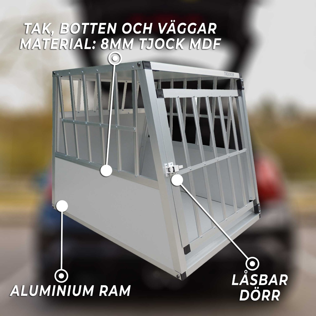 Hundbur Trekker M 65x90x69,5 cm