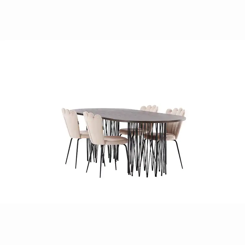 Matgrupp furniture/fashion Stone med 4 Limhamn Light Stolar