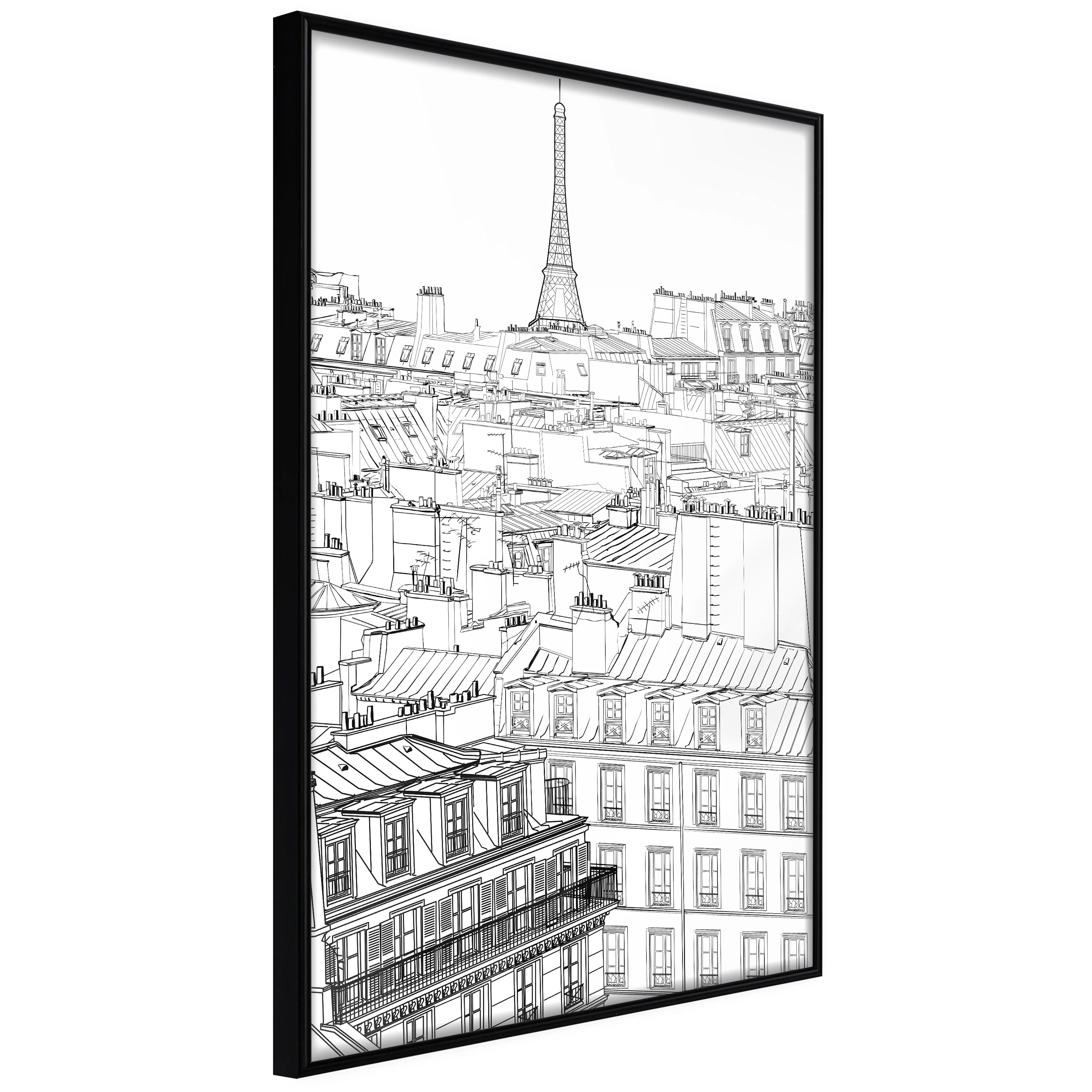 Affisch - Sketch of Paris [Poster] 40x60 Svart ram, 40x60 cm
